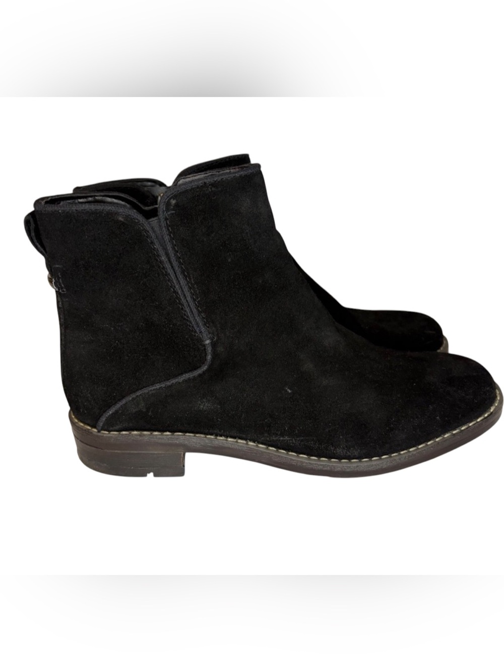 Franco Sarto Women’s Marcus Ankle Booties Black Suede Sz7 Classic Timeless Boots